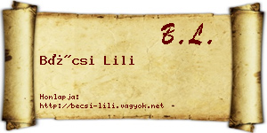 Bécsi Lili névjegykártya